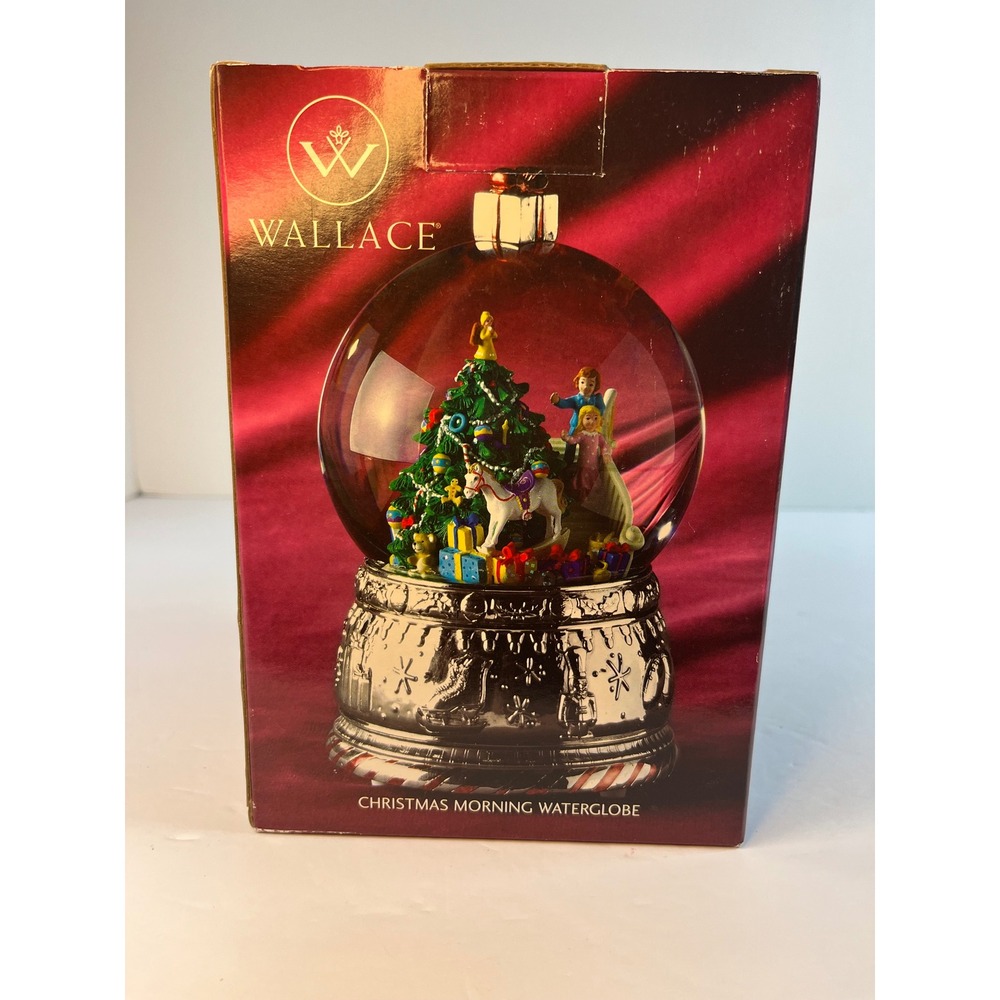 Wallace Christmas Morning Waterglobe Musical Silverplated Snow Globe W076256